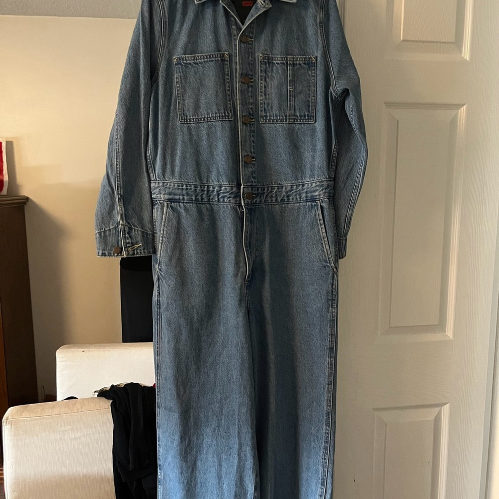 Levi's Light Blue Denim Wide-Leg Jumpsuit - Picture 5 of 5